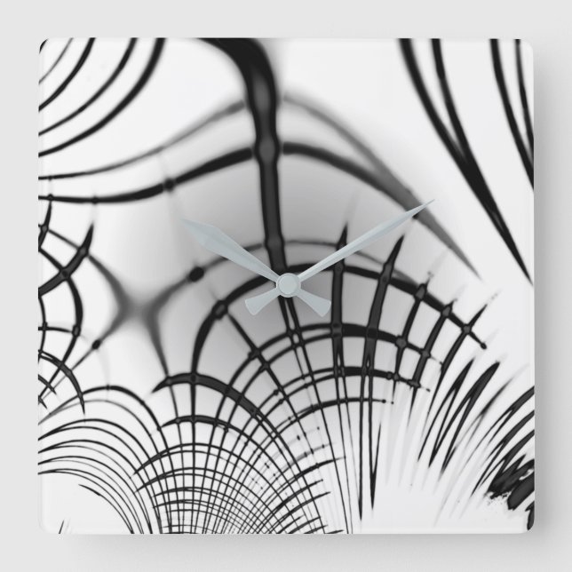 Crossed grey lines remind us of drawings of claw square wall clock (Front)
