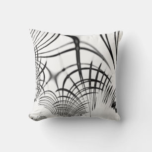 Crossed grey lines remind us of drawings of claw throw pillow
