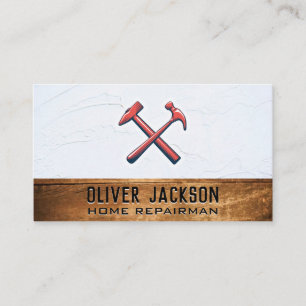 Crossed Hammers   Texture Wall and Wood Business Card