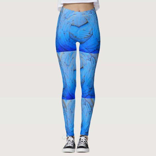 crossed hands blue leggings (Front)