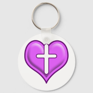 Crossed Hearts Logo Design Keychain
