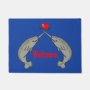 Crossed Horn Narwhal Welcome Doormat