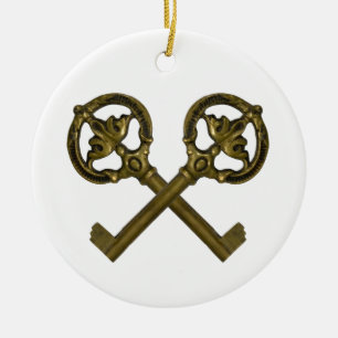 crossed keys ceramic ornament