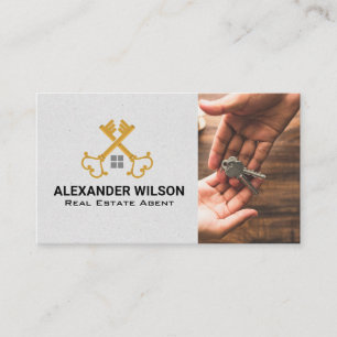 Crossed Keys   Real Estate Agent Business Card