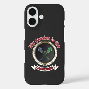 Crossed Lacrosse Sticks Ball Passion Sport Game iPhone 16 Case