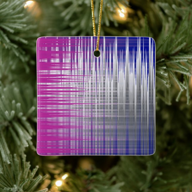 crossed lines ceramic ornament (Tree)