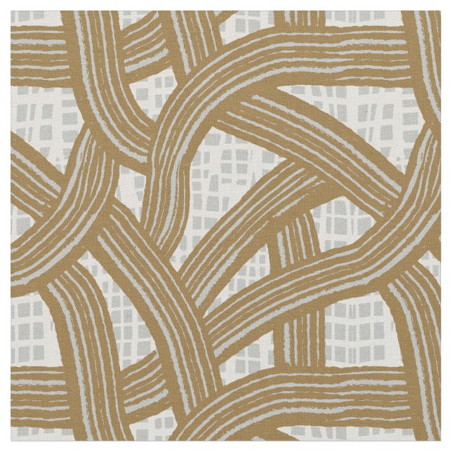 crossed lines maximalist texture soft brown blue fabric (Close Up)
