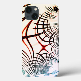 Crossed lines of varied colours in light backgroun iPhone 13 case