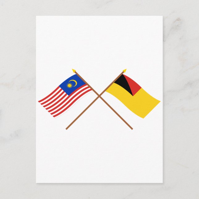 Crossed Malaysia and Negeri Sembilan flags Postcard (Front)