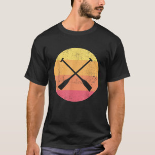 Crossed Paddles Retro Canoeing Or Kayaking Paddle  T-Shirt