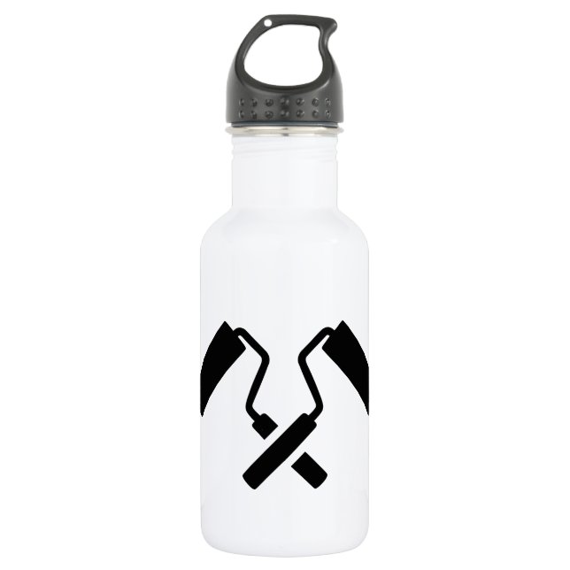 Crossed painter rolls 532 ml water bottle (Front)