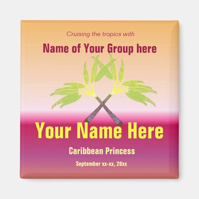 Crossed Palms Grou[ Cruise Magnet (Front)