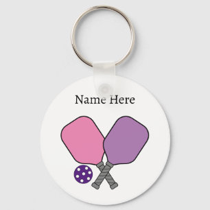 Crossed Pickleball Paddles Keychain