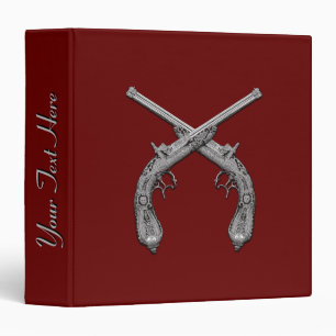 Crossed Pistols Maroon with Name Binder