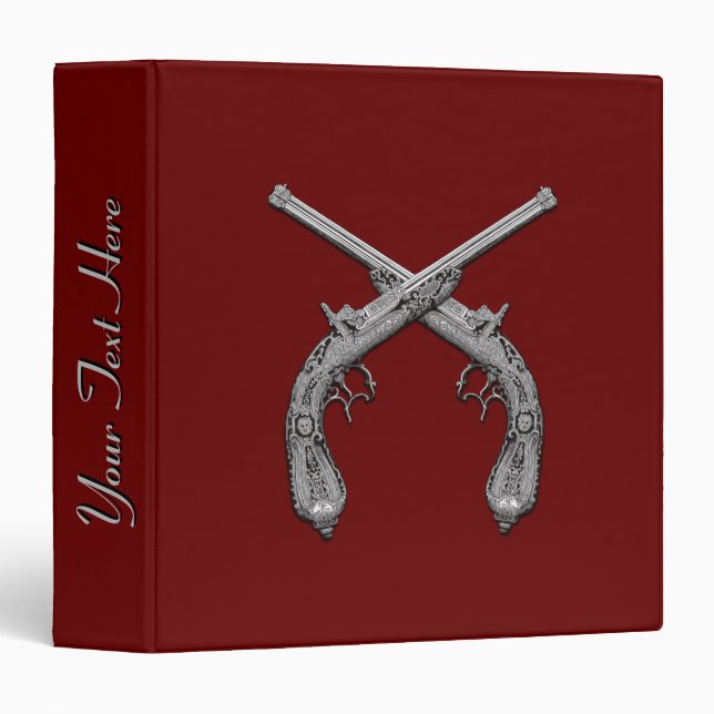 Crossed Pistols Maroon with Name Binder (Front/Spine)