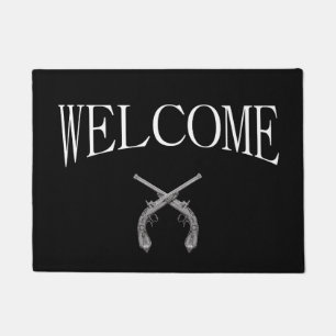 Crossed Pistols Welcome Doormat