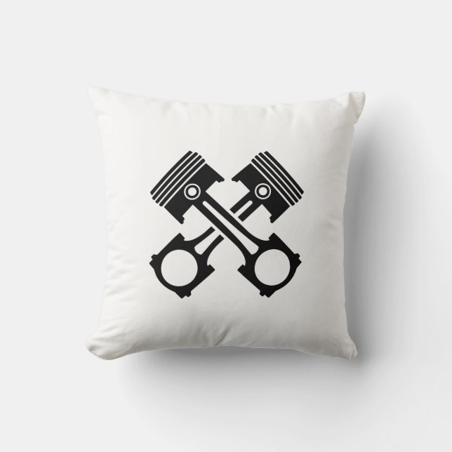 Crossed piston throw pillow (Front)