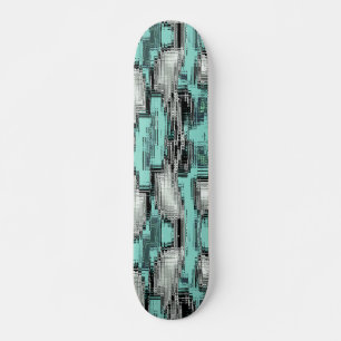 Crossed pixelated lines forming abstract squares skateboard