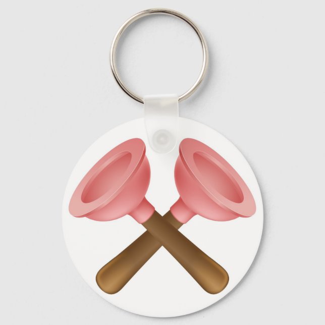 Crossed plungers tools icon keychain (Front)