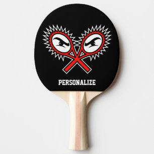 Crossed racket logo table tennis ping pong paddle