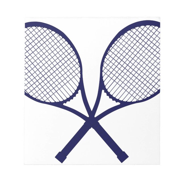Crossed Rackets Silhouette Notepad (Front)