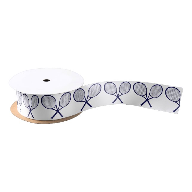 Crossed Rackets Silhouette Satin Ribbon (Spool)