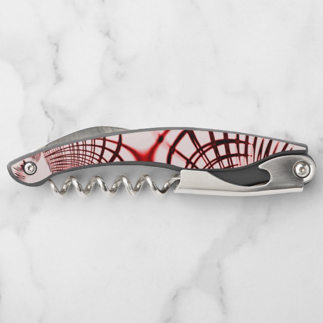Crossed red and brown curves on light background corkscrew (Back)