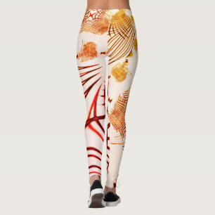 Crossed red brown curves with aged effect leggings