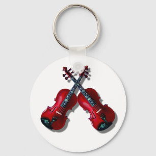 CROSSED RED VIOLINS -KEYCHAIN KEYCHAIN