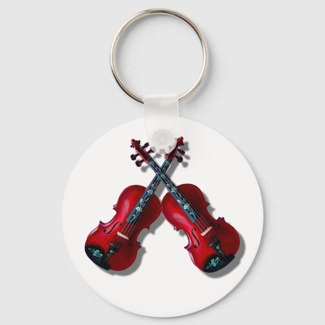 CROSSED RED VIOLINS -KEYCHAIN KEYCHAIN (Front)