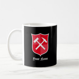 Crossed Rock Hammer Shield Coffee Mug