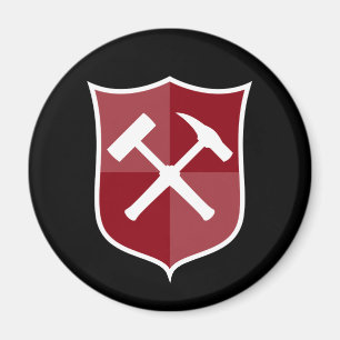 Crossed Rock Hammer Shield Magnet