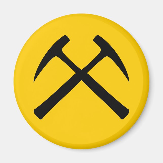 Crossed Rock Hammers Magnet (Front)