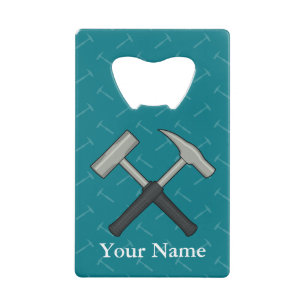 Crossed Rock Hammers Wallet Bottle Opener
