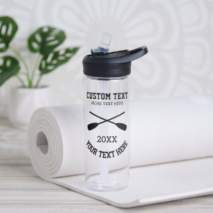 Crossed rowing oars logo custom water bottle