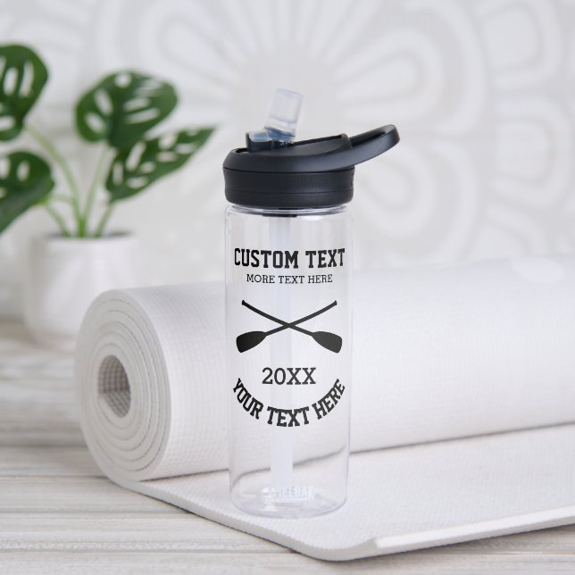 Crossed rowing oars logo custom water bottle (Yoga)