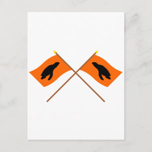 Crossed Sea Turtle Nesting Flags Postcard