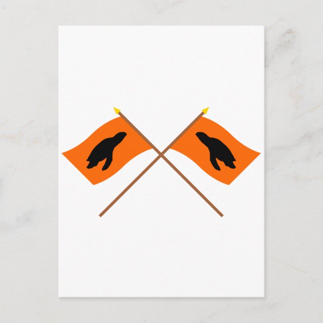Crossed Sea Turtle Nesting Flags Postcard (Front)