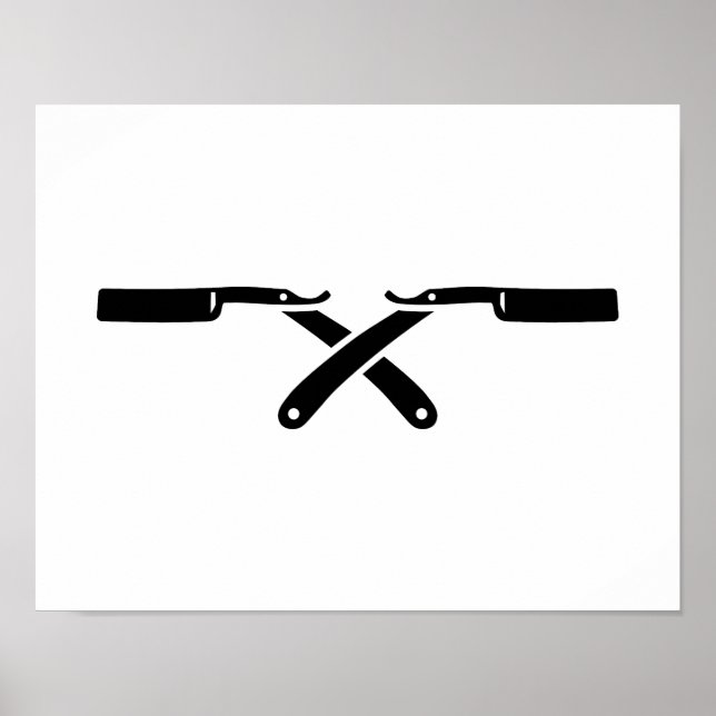 Crossed shaving razor poster (Front)
