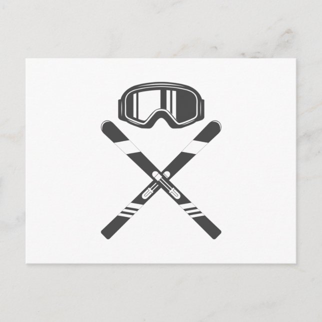 Crossed Ski Postcard (Front)