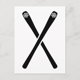 Crossed ski postcard