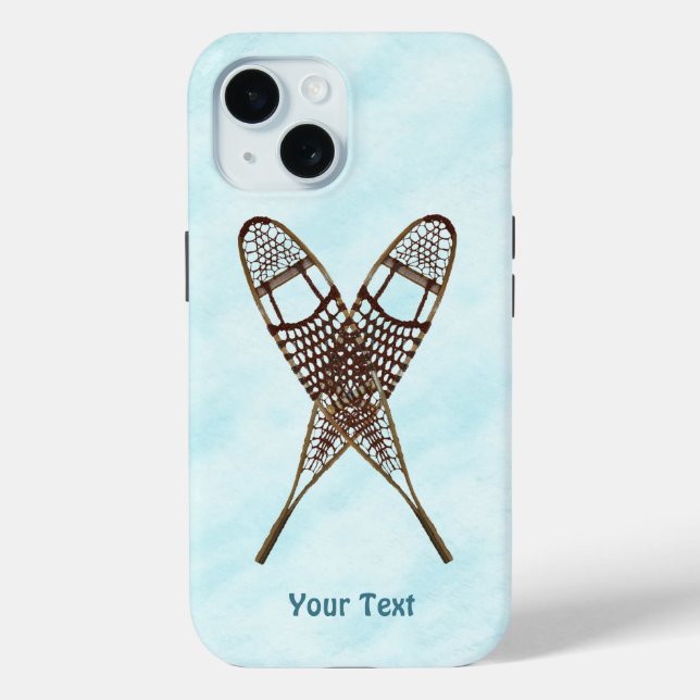 Crossed Snowshoes On Snow Case-Mate iPhone Case (Back)