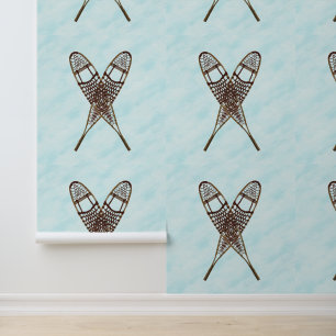 Crossed Snowshoes On Snow Wallpaper