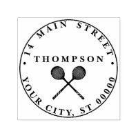 Crossed Squash Racquets Blue Name Address