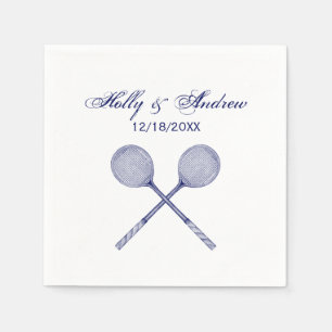 Crossed Squash Racquets Blue Napkin