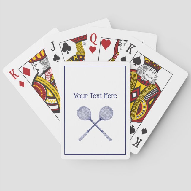 Crossed Squash Racquets Blue Playing Cards (Back)