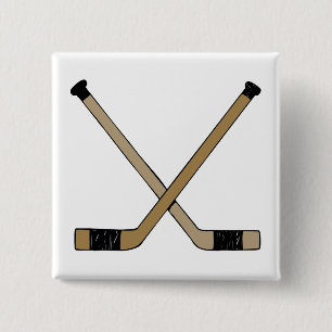Crossed Sticks 2 Inch Square Button