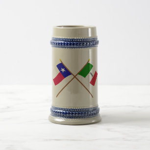 Crossed Texas and Alamo Flags Beer Stein