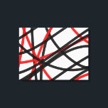 Crossed The Line Canvas Print<br><div class="desc">This contemporary design features black and red intersecting lines on a white background.</div>