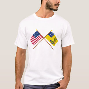 Crossed US and Bucks of America Flags T-Shirt